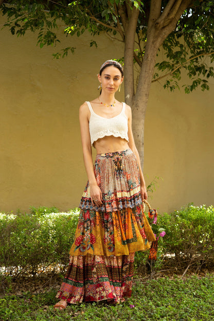 MEADOW TIERED MAXI SKIRT