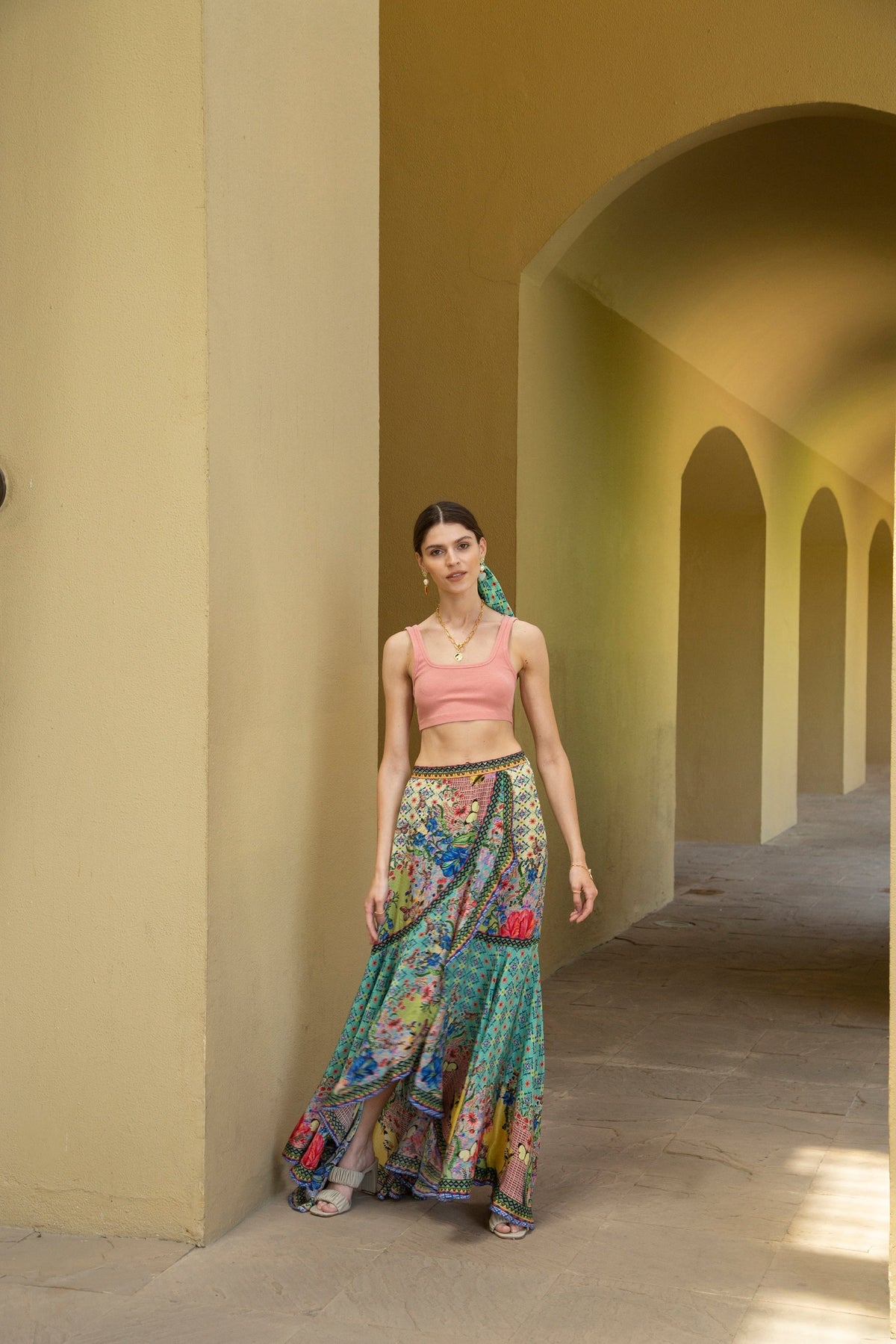 OCEANIA RUFFLED MAXI SKIRT
