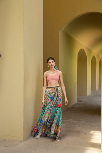 OCEANIA RUFFLED MAXI SKIRT