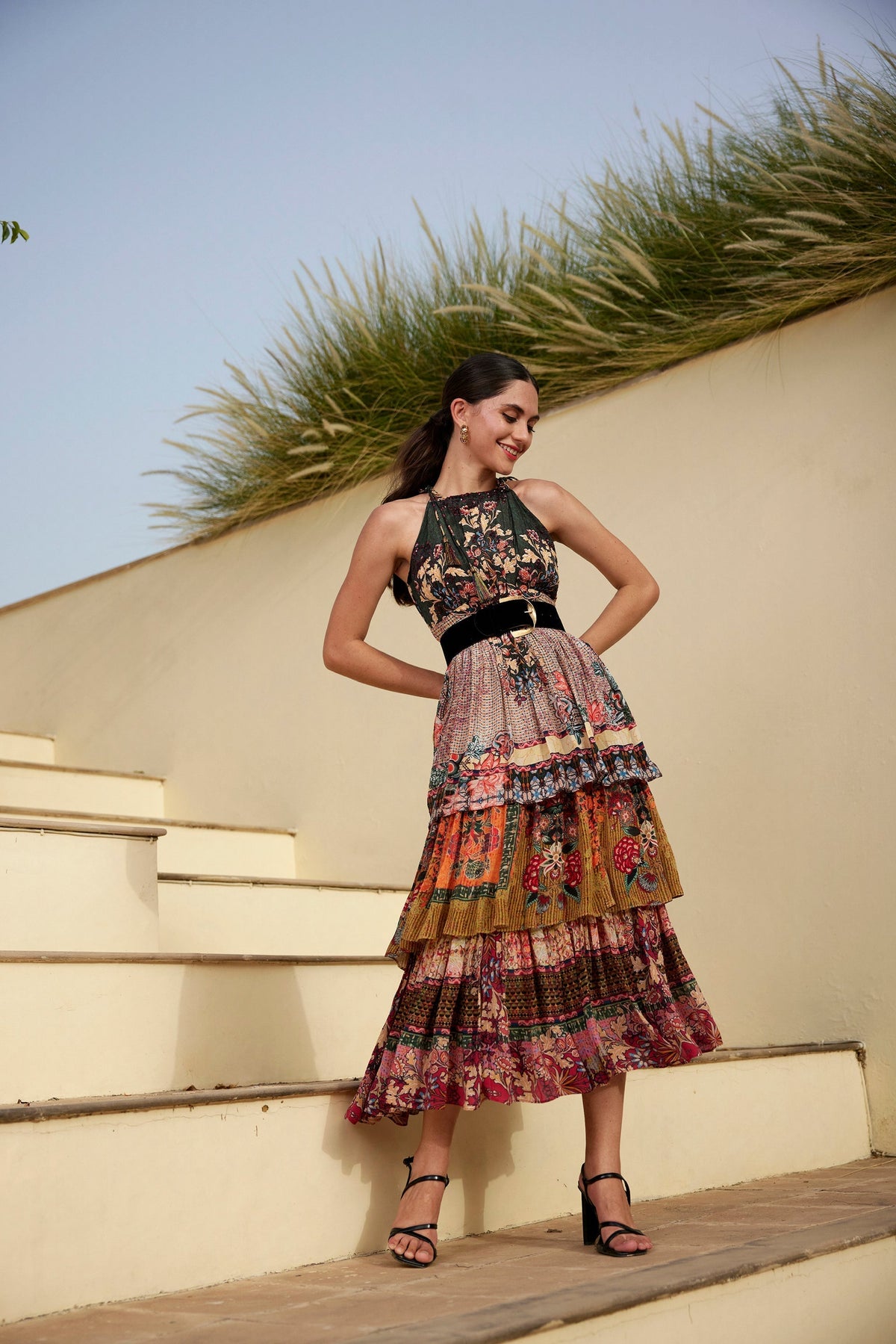 MEADOW HALTER MAXI DRESS