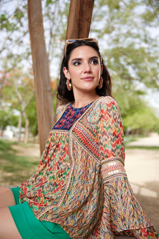 KELTON EMBROIDERED TOP