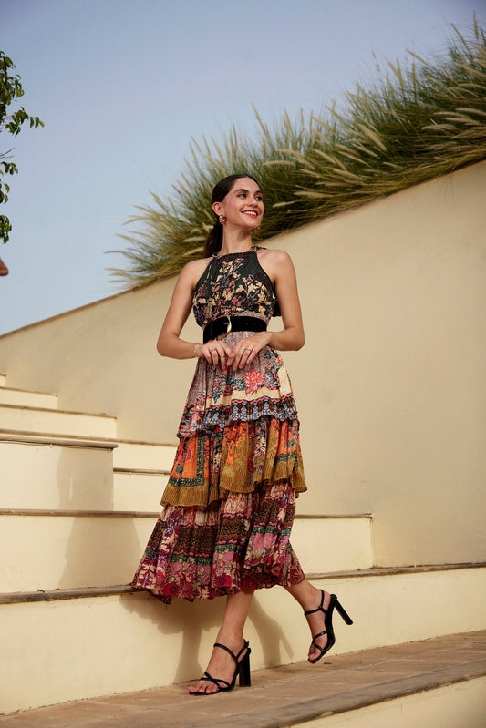MEADOW HALTER MAXI DRESS