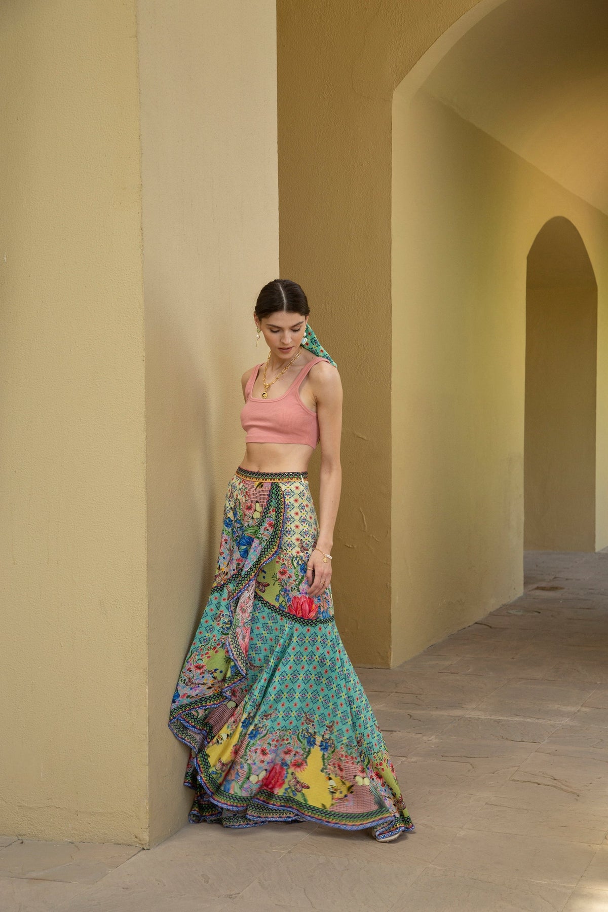 OCEANIA RUFFLED MAXI SKIRT
