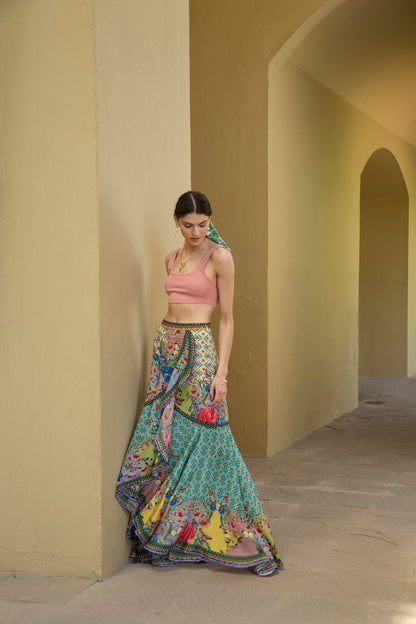 OCEANIA RUFFLED MAXI SKIRT