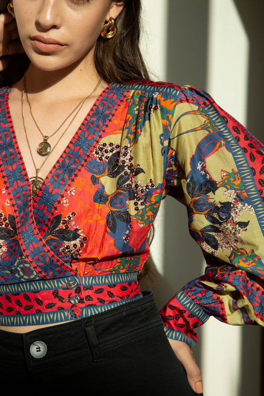 PARADISE FOREST WRAP TOP