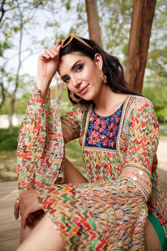 KELTON EMBROIDERED TOP