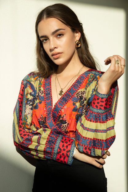 PARADISE FOREST WRAP TOP