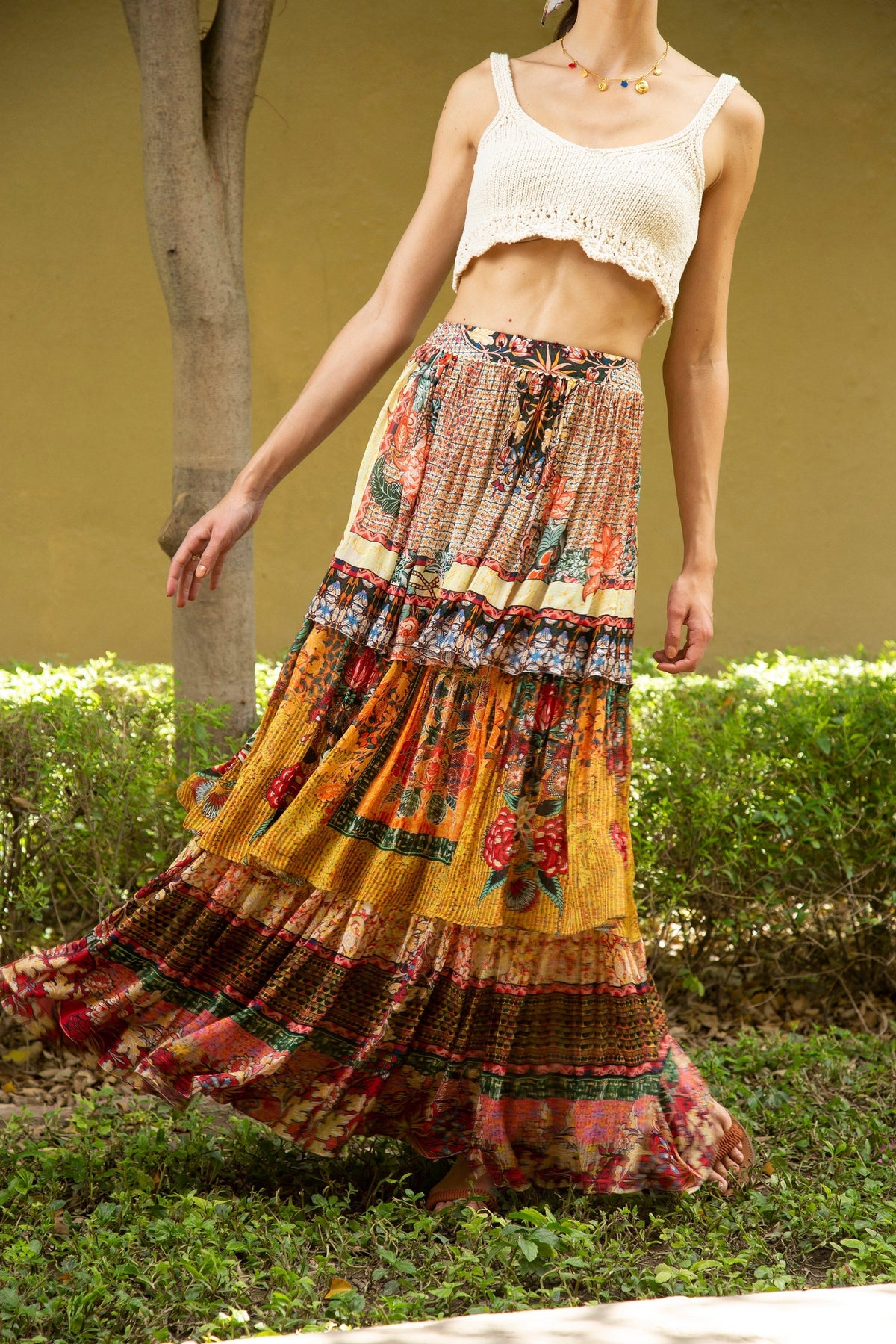 MEADOW TIERED MAXI SKIRT
