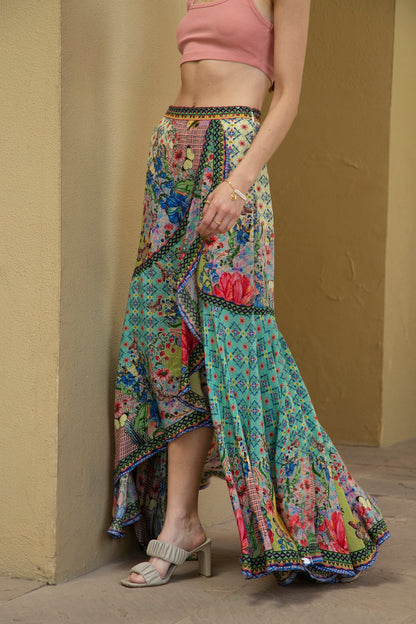 OCEANIA RUFFLED MAXI SKIRT