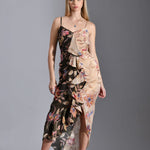 WISTERIA RUFFFLE MIDI DRESS