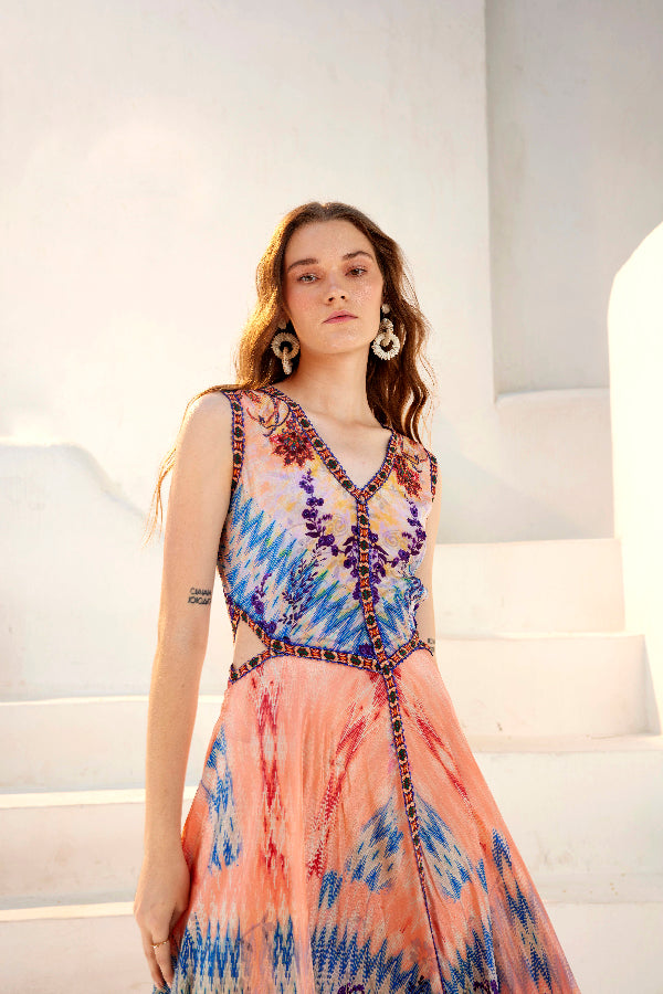 FLAMINGO PRIMAVERA MAXI DRESS