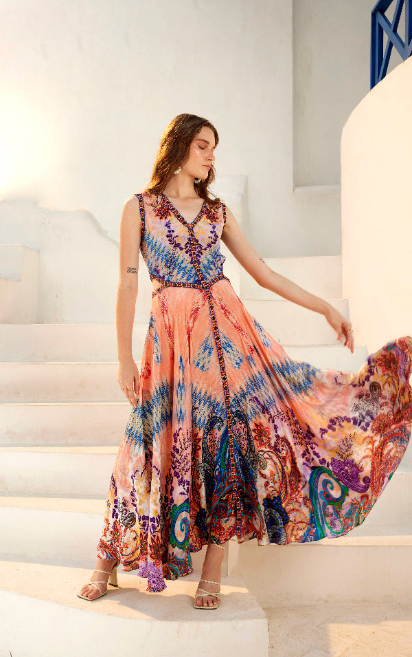 FLAMINGO PRIMAVERA MAXI DRESS